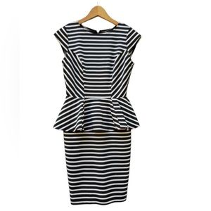 Navy/white peplum dress